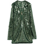Abito marylin con paillettes in verde Oséree - donna 