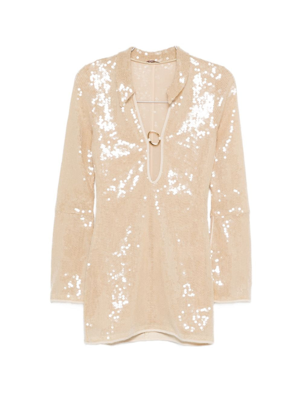 Abito marylin con paillettes in beige Oséree - donna 