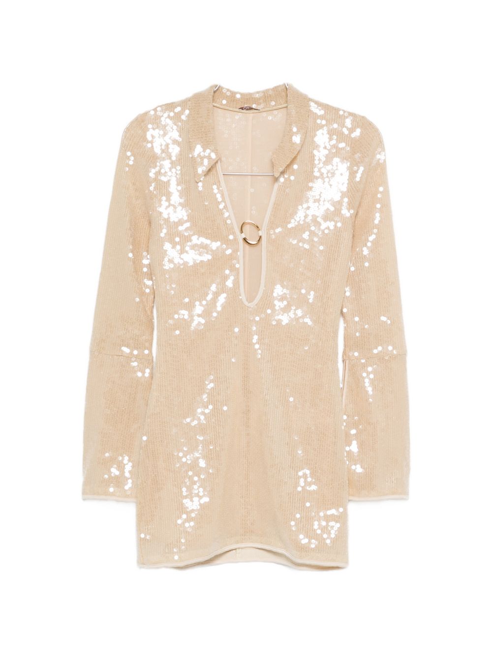 Abito marylin con paillettes in beige Oséree - donna 