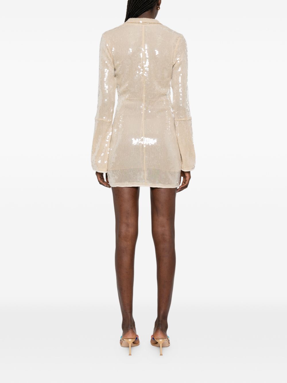 Abito marylin con paillettes in beige Oséree - donna 