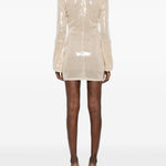 Abito marylin con paillettes in beige Oséree - donna 