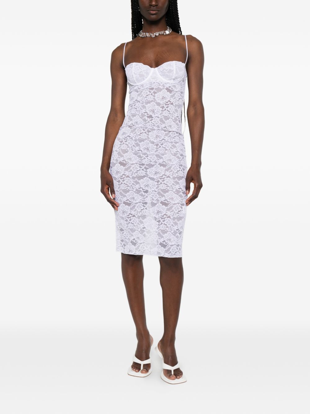 Abito in pizzo con ferretto in bianco Oséree - donna 