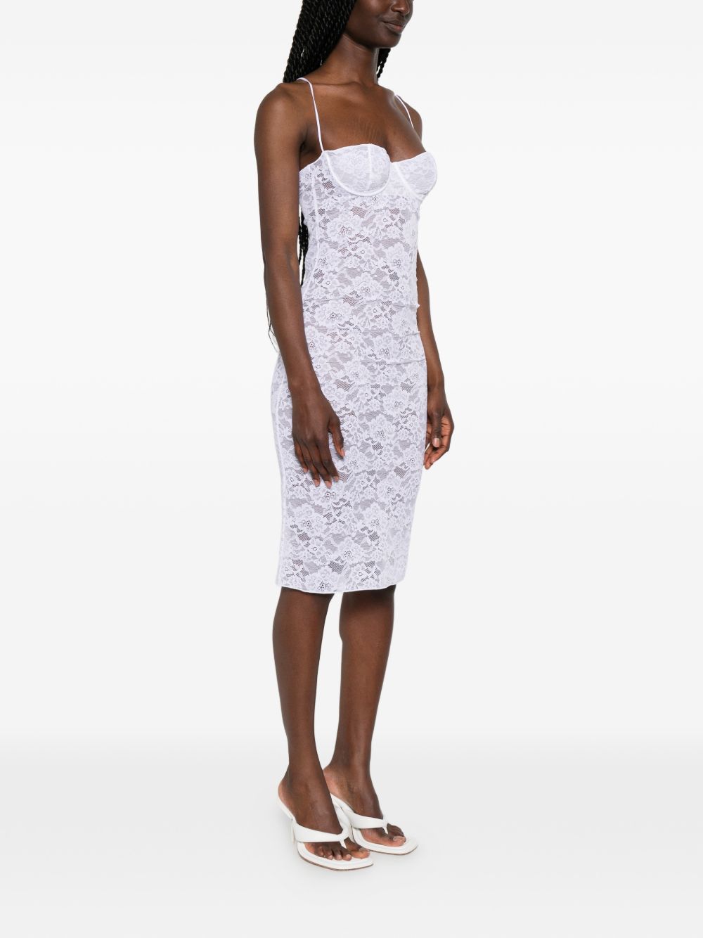 Abito in pizzo con ferretto in bianco Oséree - donna 