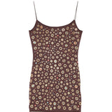 Mini abito con borchie in marrone Oséree - donna 