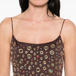 Mini abito con borchie in marrone Oséree - donna 