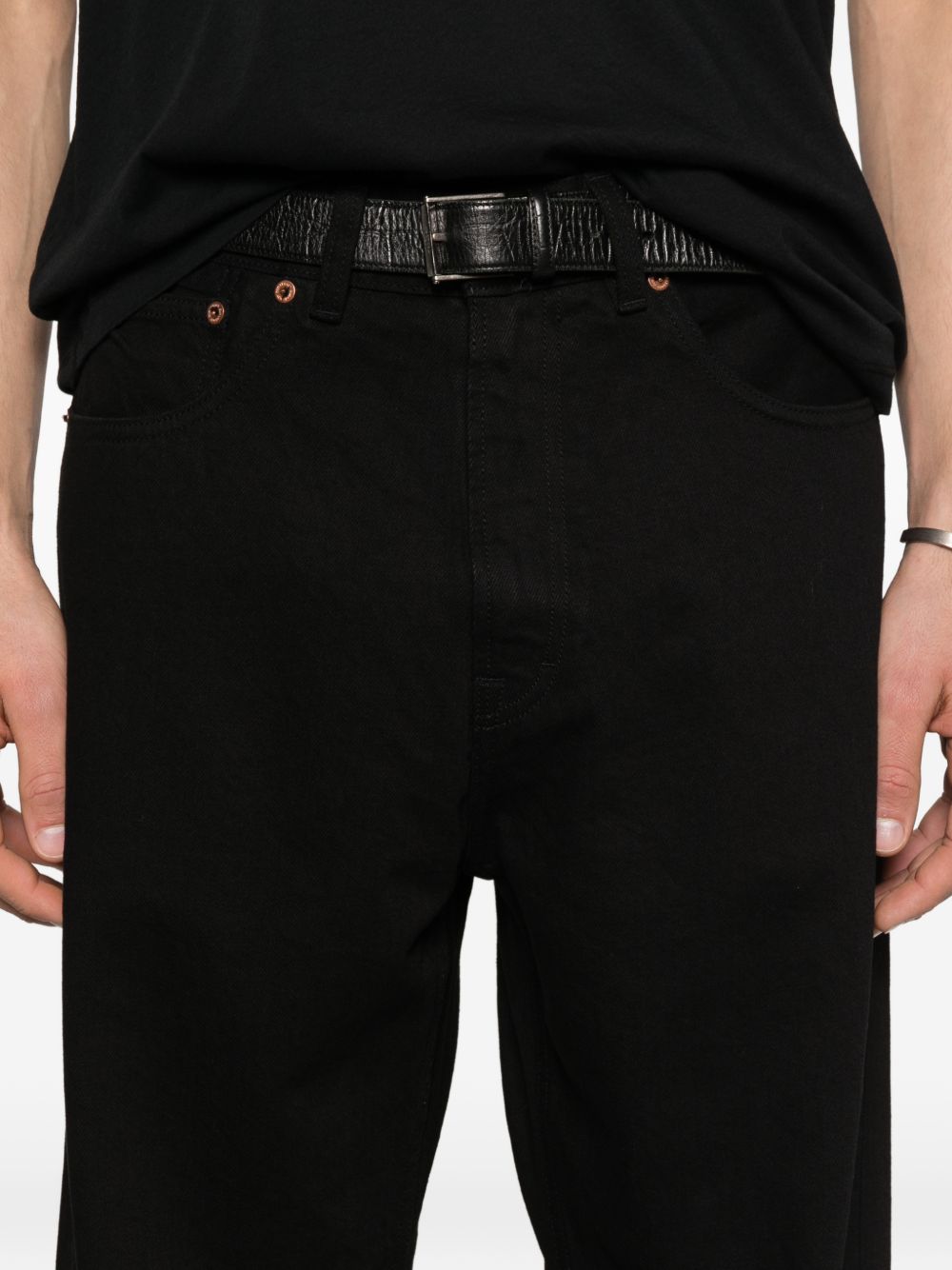 Jeans a bottoni in nero Our legacy - uomo 
