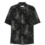 Camicia a maniche corte con fantasia in nero Our legacy - uomo 