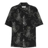 Camicia a maniche corte con fantasia in nero Our legacy - uomo 