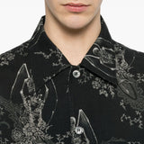 Camicia a maniche corte con fantasia in nero Our legacy - uomo 