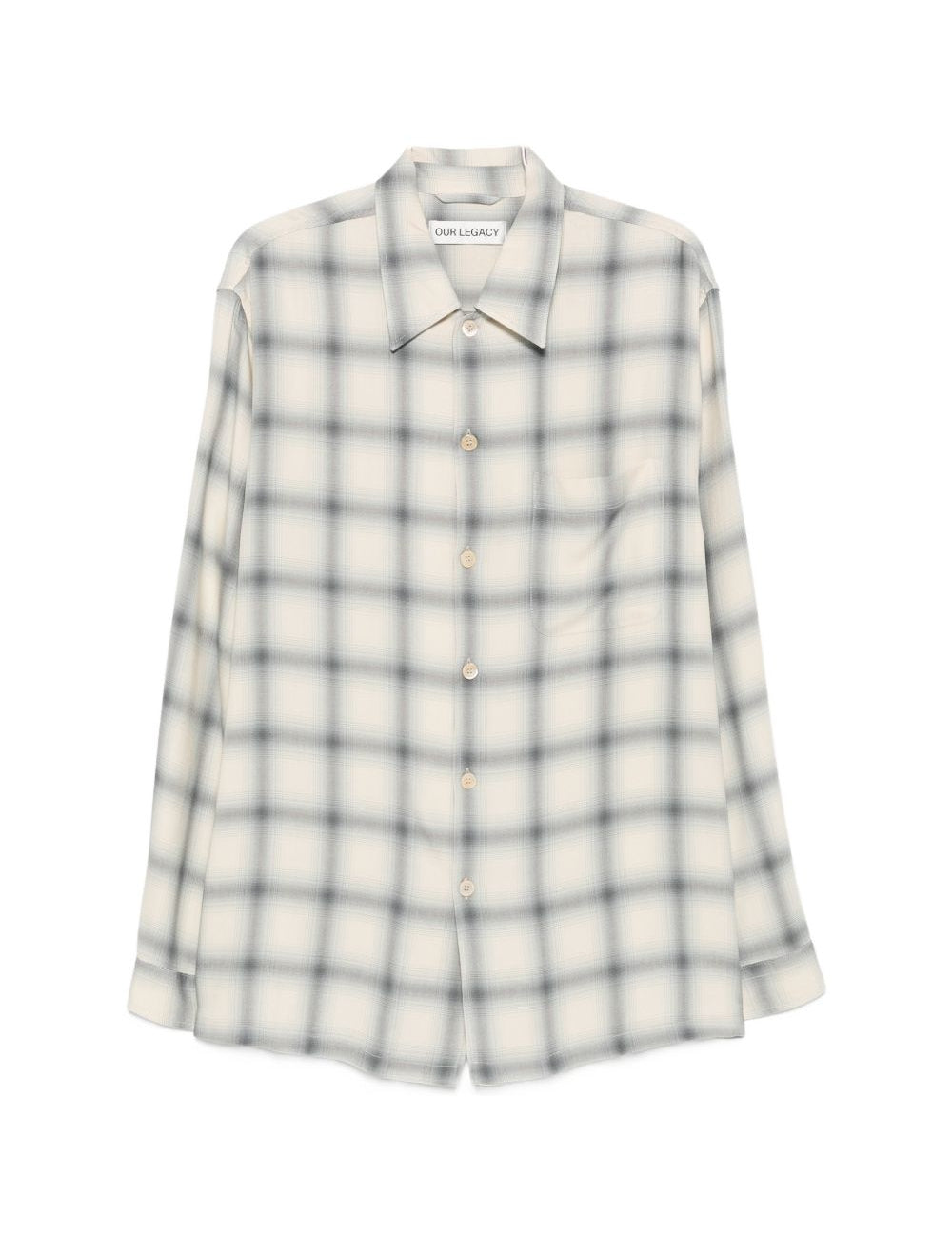 Camicia a quadri in beige e blu Our legacy - uomo 
