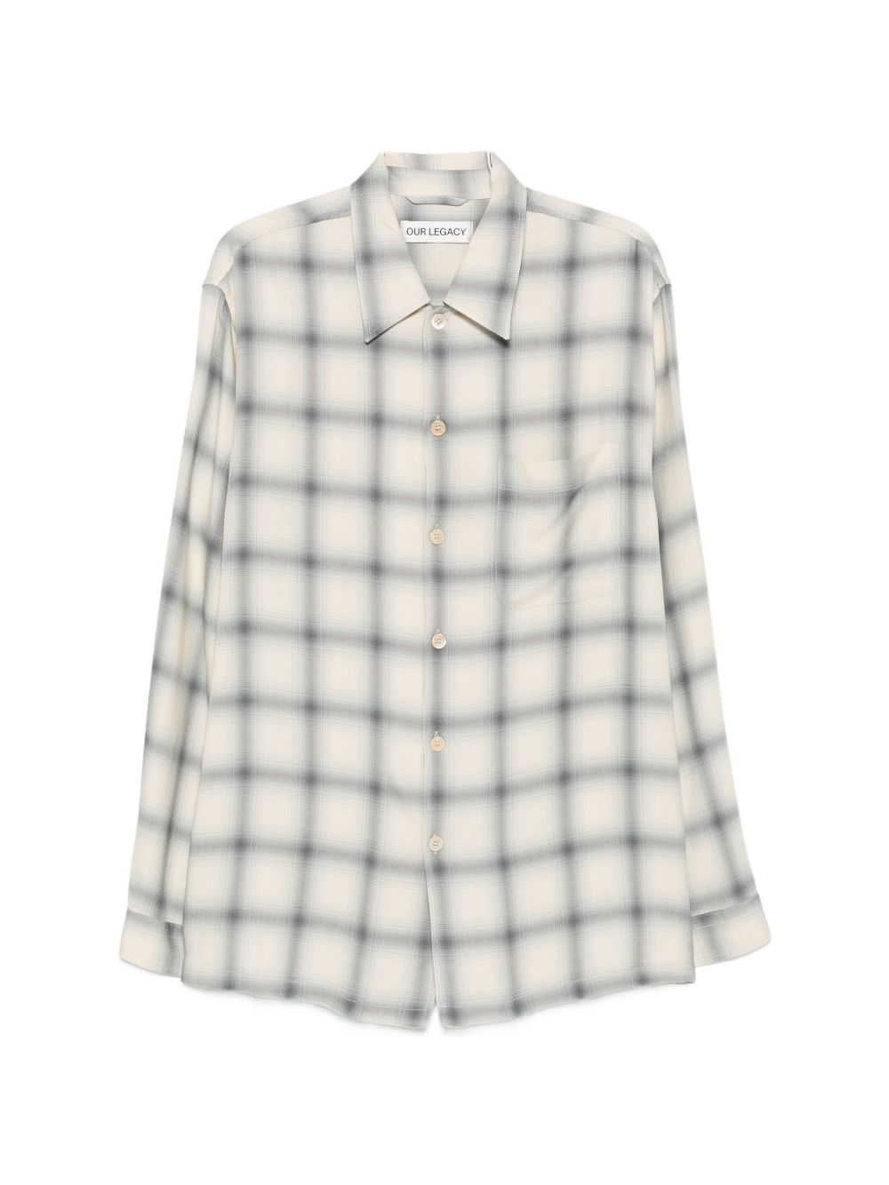 Camicia a quadri in beige e blu Our legacy - uomo 