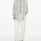 Camicia a quadri in beige e blu Our legacy - uomo 