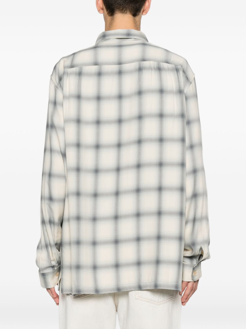 Camicia a quadri in beige e blu Our legacy - uomo 