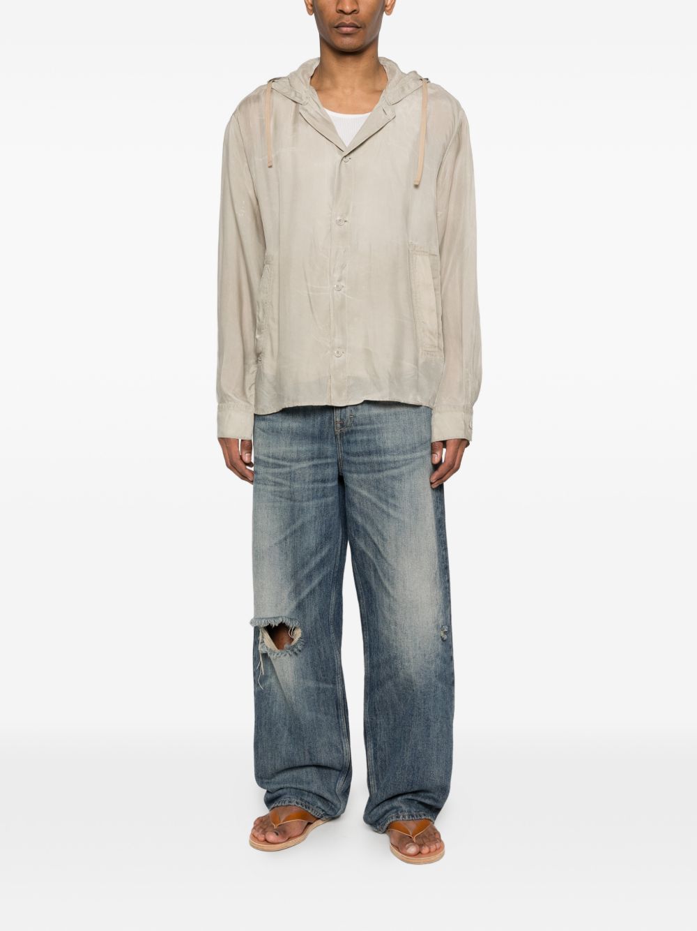Camicia con cappuccio in grigio Our legacy - uomo 