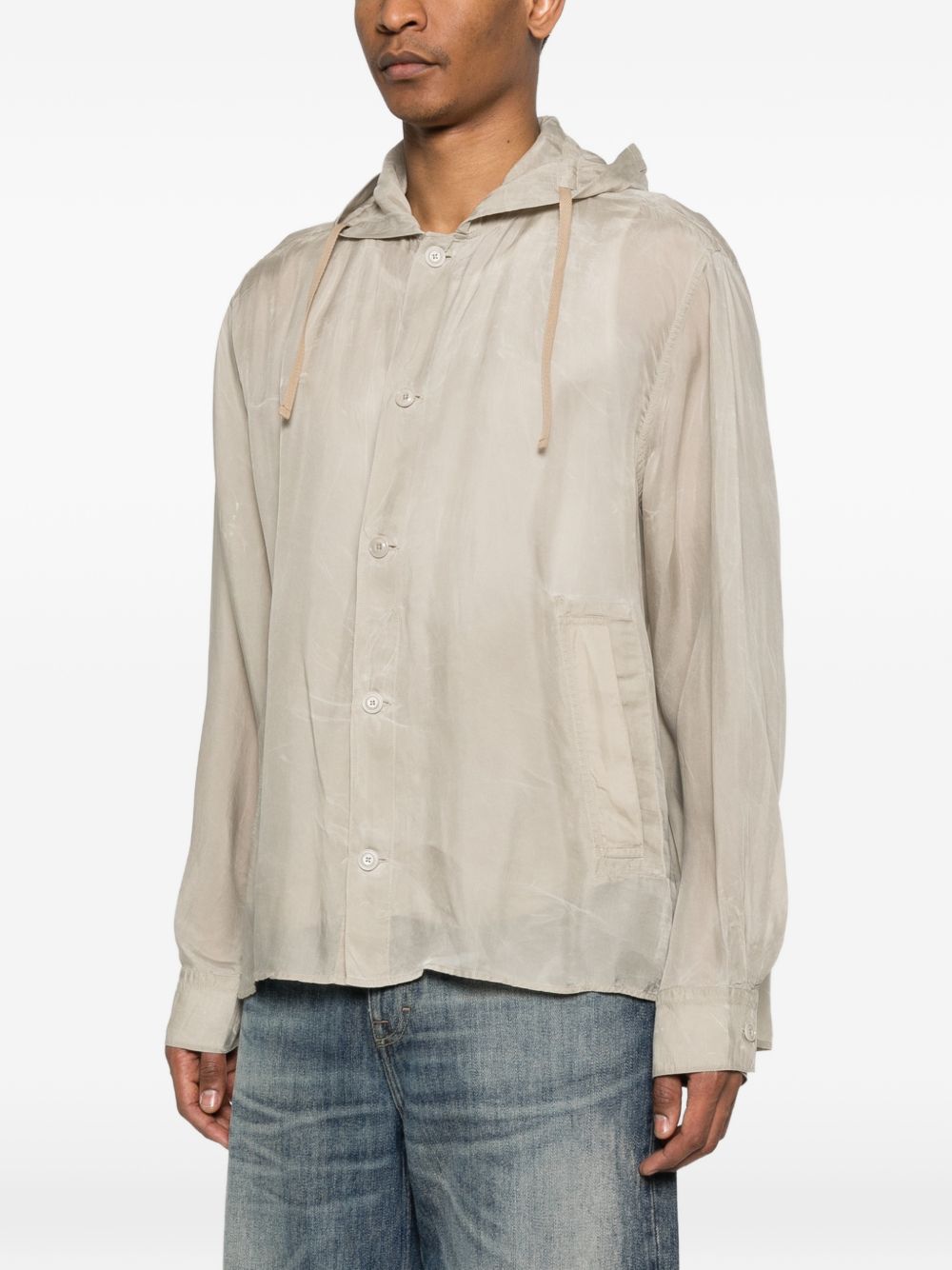 Camicia con cappuccio in grigio Our legacy - uomo 