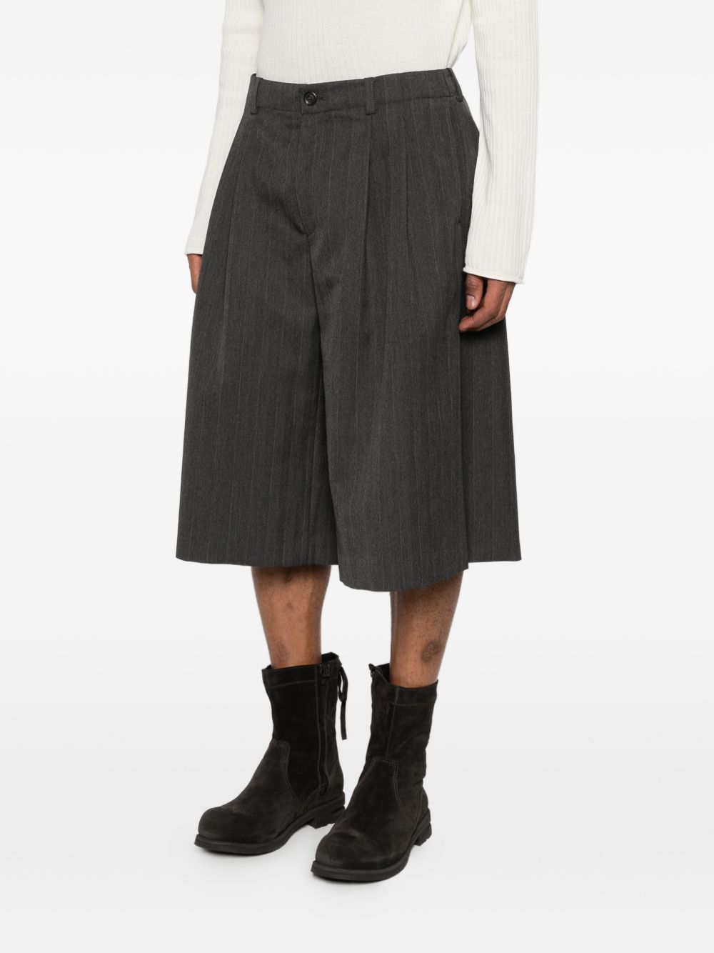 Pantaloncini gessati con spacchi in grigio Our legacy - uomo 