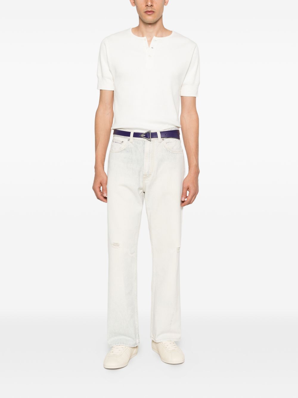 Jeans efferrati in bianco Our legacy - uomo 
