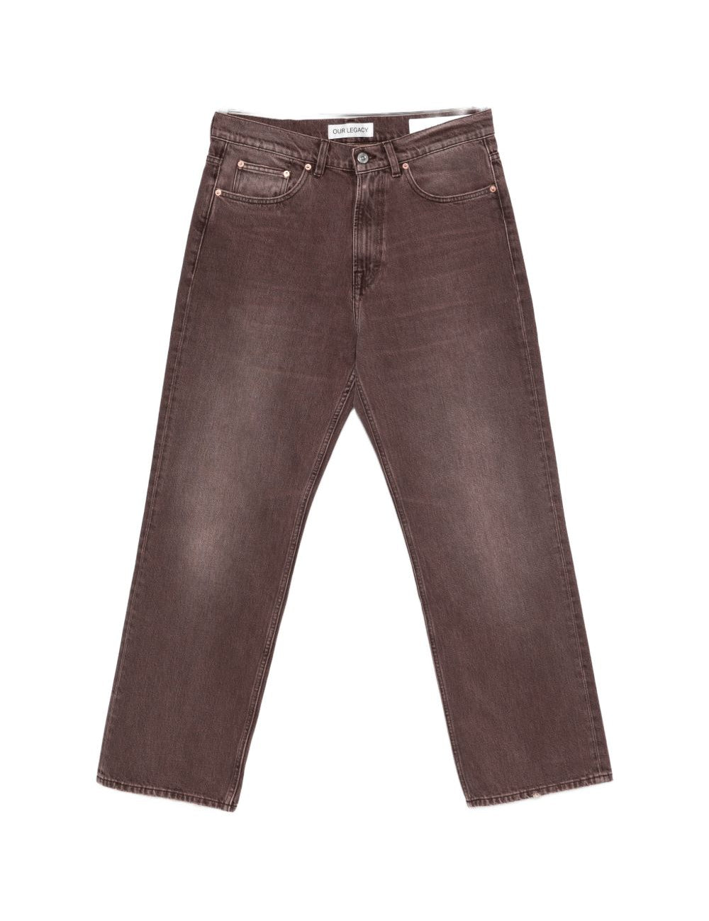Jeans con effetto schiarito in marrone Our legacy - uomo 