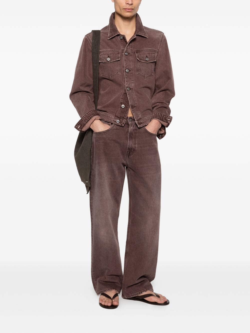 Jeans con effetto schiarito in marrone Our legacy - uomo 