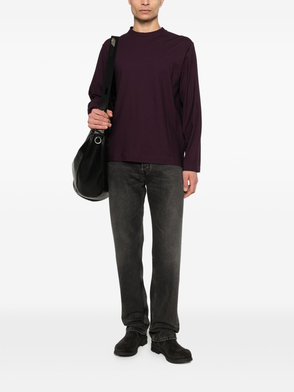 T-shirt a coste in viola Our legacy - uomo 