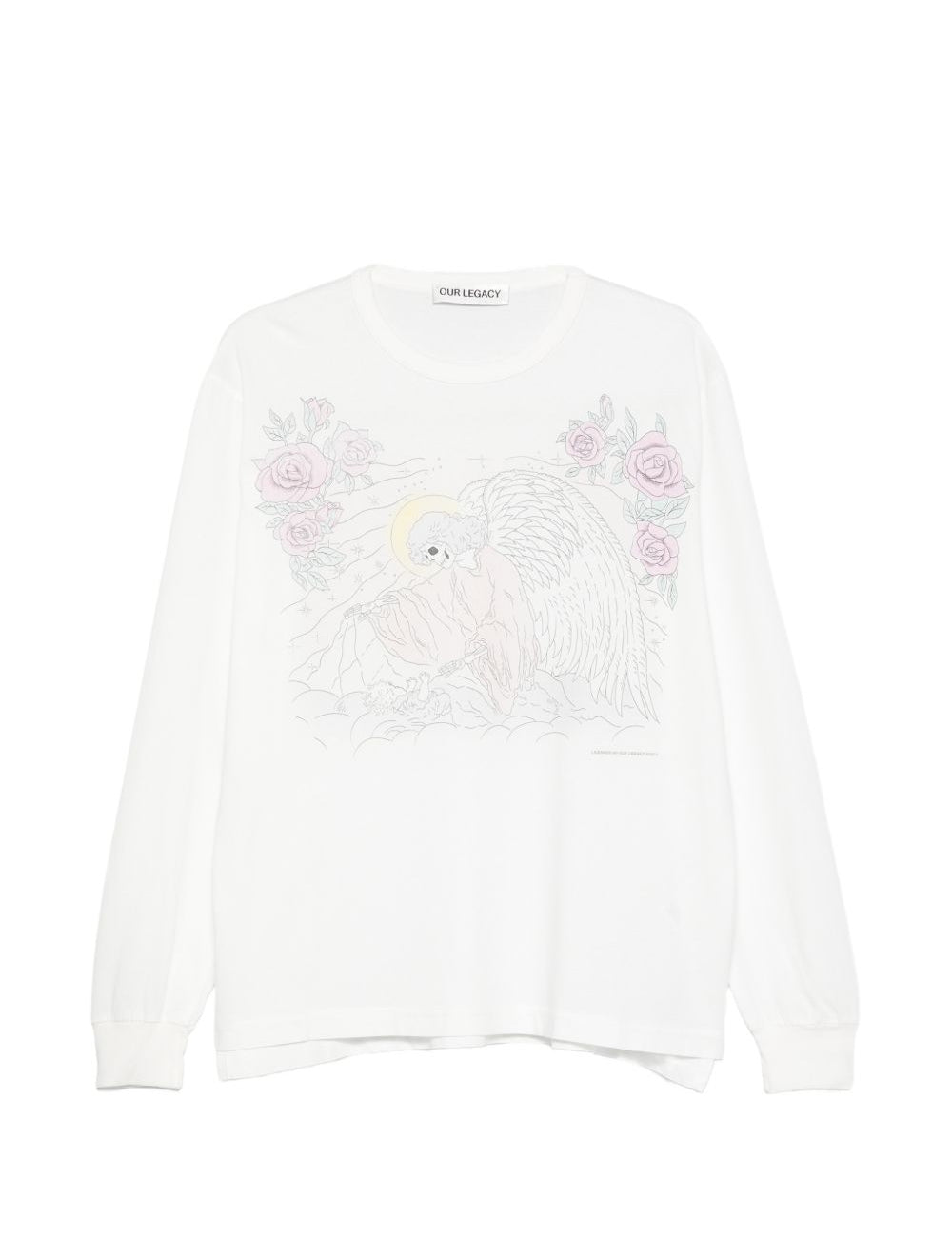 T-shirt a maniche lunghe con stampa a t-shirt da crociera in bianco Our legacy - uomo 
