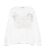 T-shirt a maniche lunghe con stampa a t-shirt da crociera in bianco Our legacy - uomo 