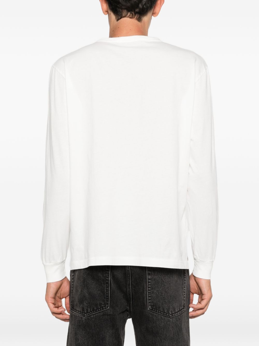 T-shirt a maniche lunghe con stampa a t-shirt da crociera in bianco Our legacy - uomo 