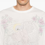 T-shirt a maniche lunghe con stampa a t-shirt da crociera in bianco Our legacy - uomo 