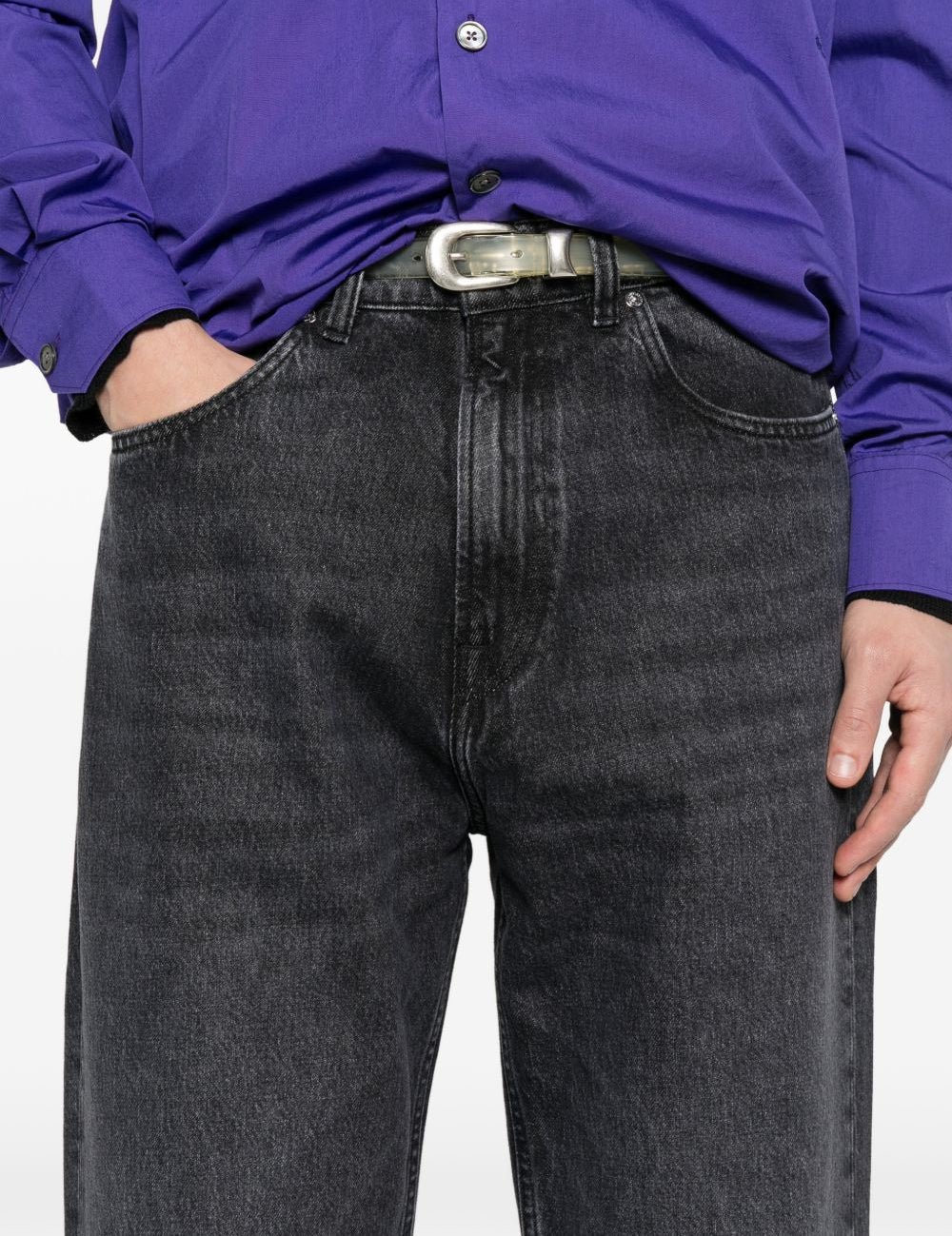 Jeans dritti a cinque tasche in grigio Our legacy - uomo 
