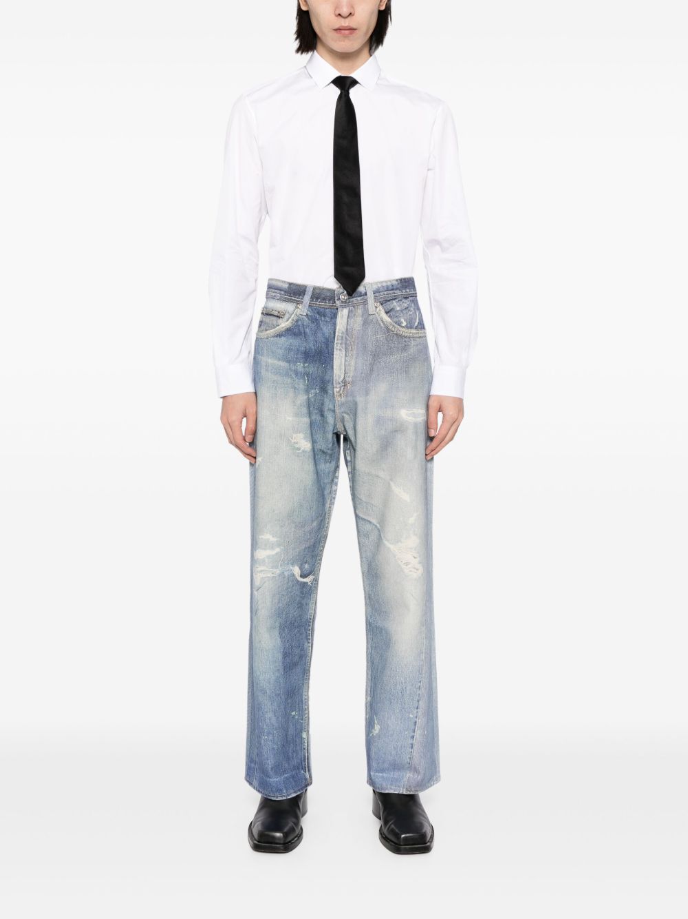 Jeans Third Cut con effetto vissuto in blu Our Legacy - UOMO 
