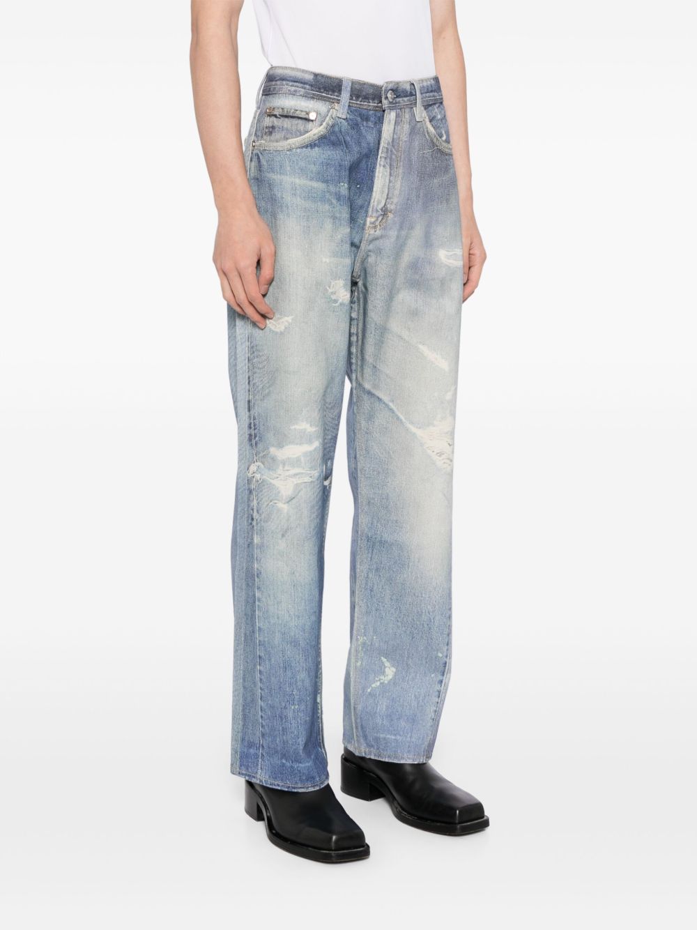 Jeans Third Cut con effetto vissuto in blu Our Legacy - UOMO 