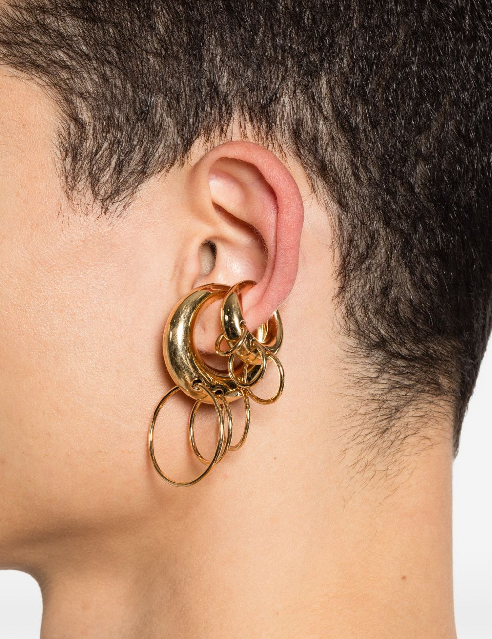 Ear cuff con piercing set da due in oro Panconesi - unisex 