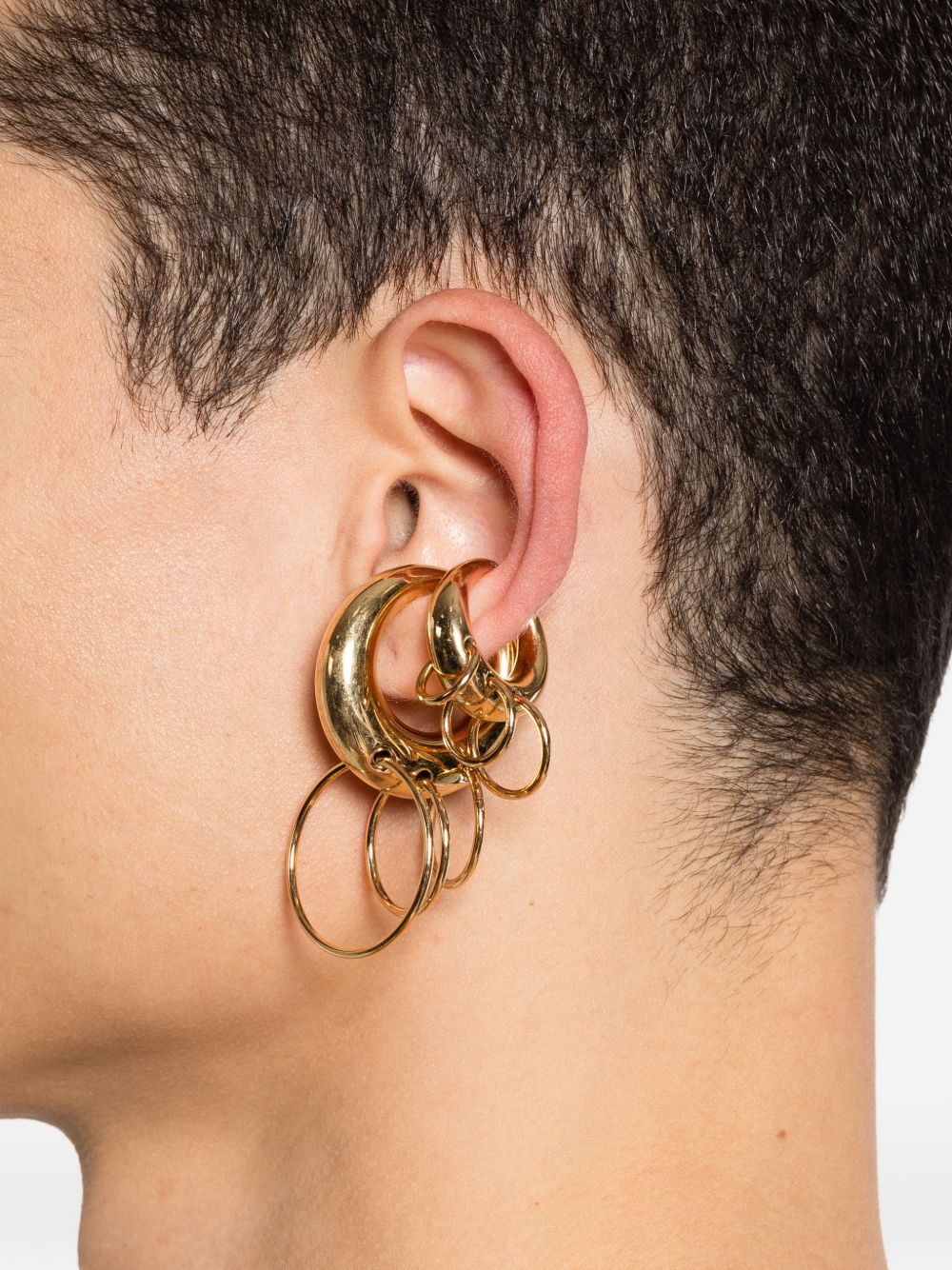 Ear cuff con piercing set da due in oro Panconesi - unisex 