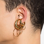 Ear cuff con piercing set da due in oro Panconesi - unisex 