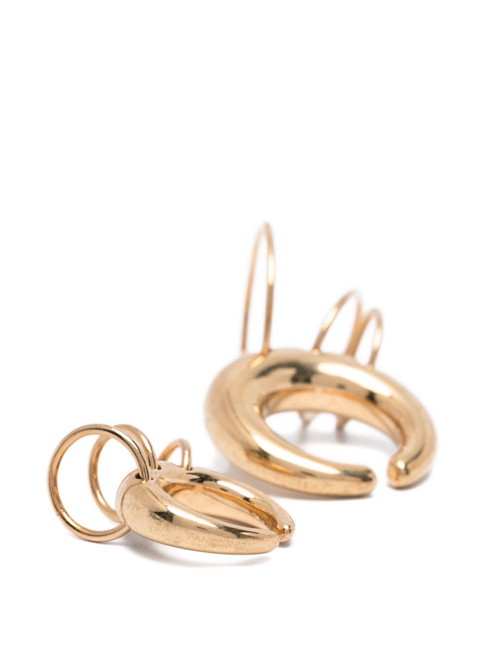 Ear cuff con piercing set da due in oro Panconesi - unisex 