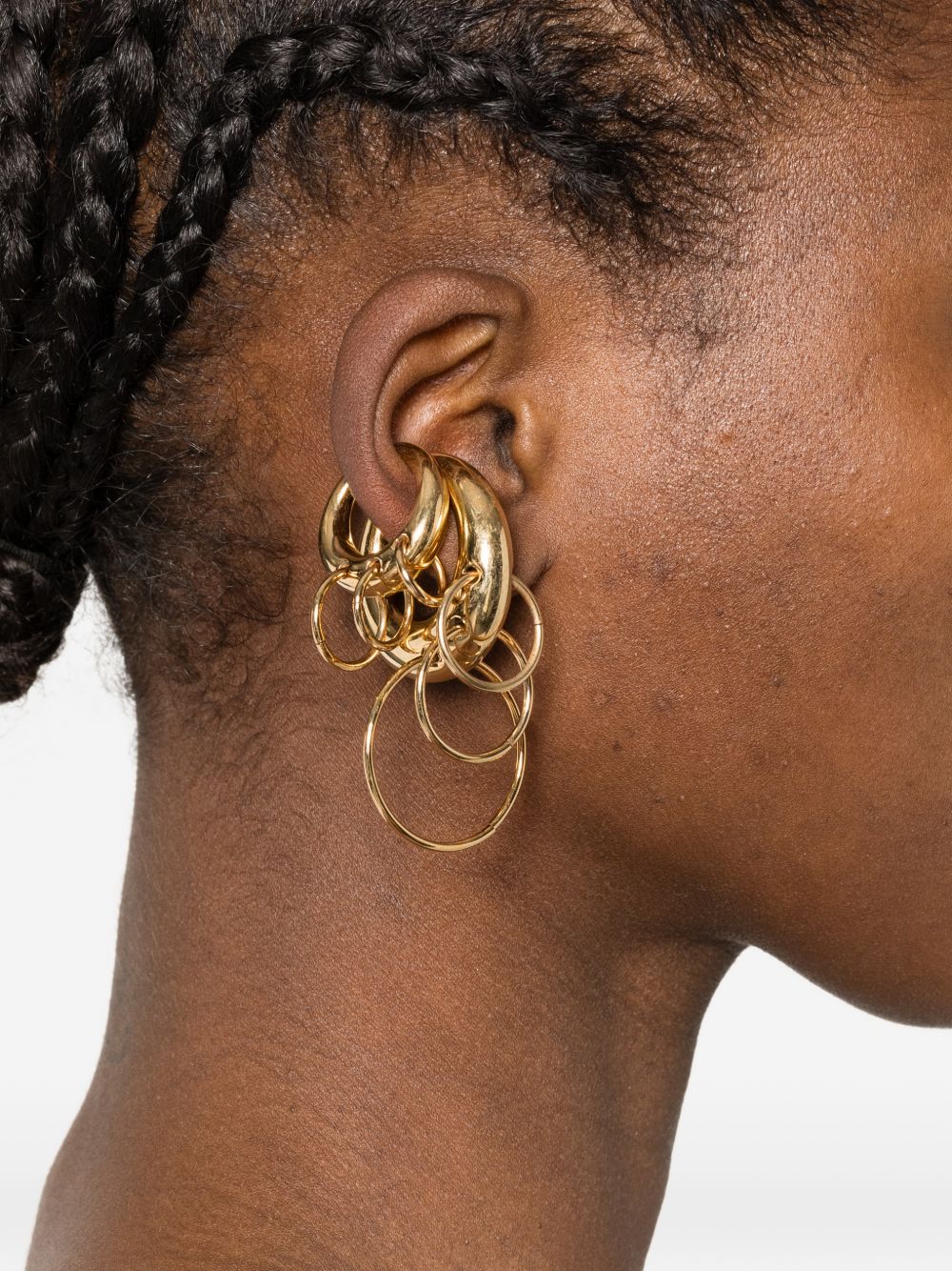 Ear cuff con piercing set da due in oro Panconesi - unisex 