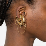 Ear cuff con piercing set da due in oro Panconesi - unisex 