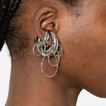 Ear cuff con piercing set da due  in argento Panconesi - unisex 
