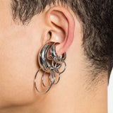 Ear cuff con piercing set da due  in argento Panconesi - unisex 