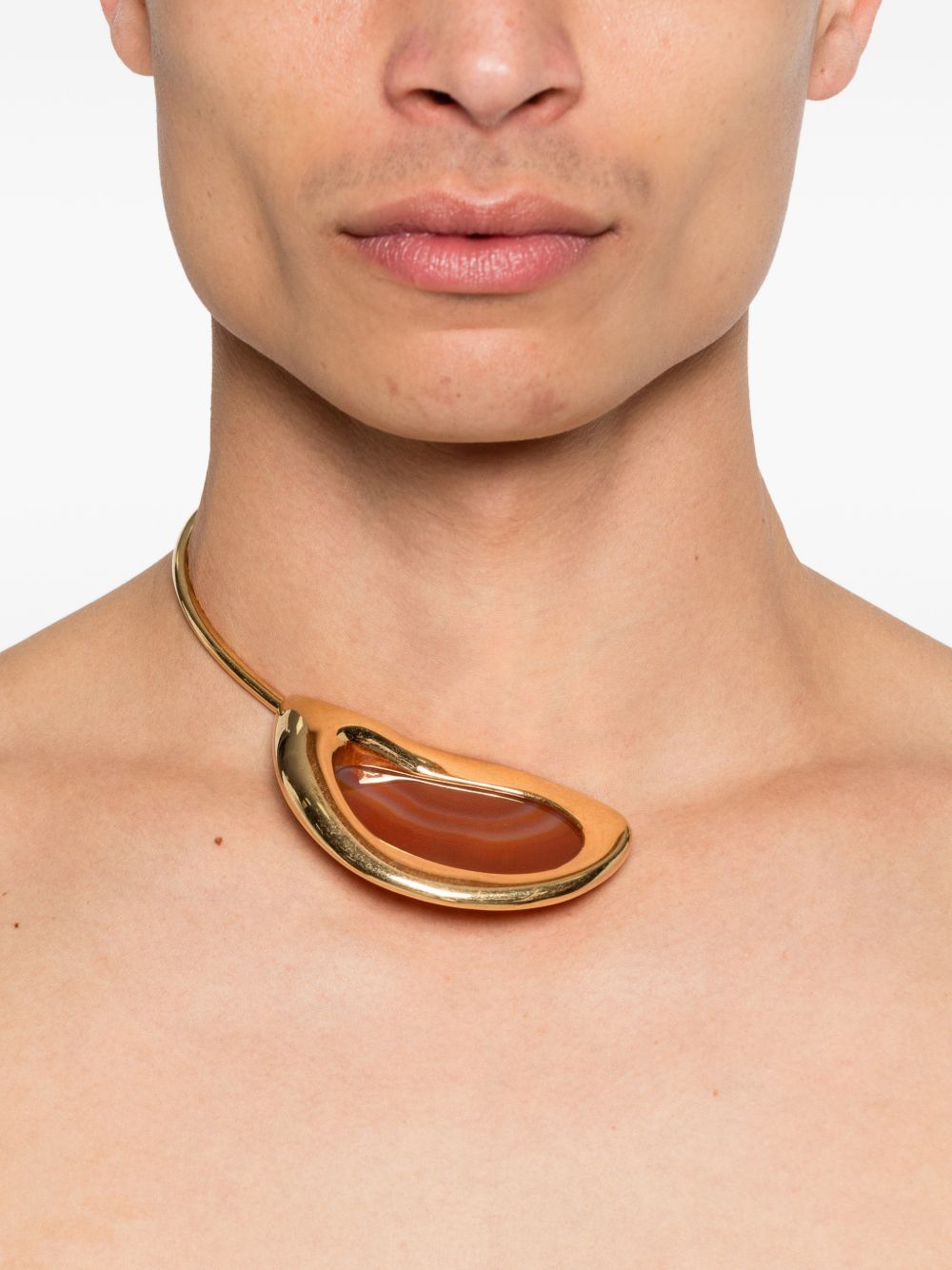 Collana aperta in agata in oro Panconesi - unisex 