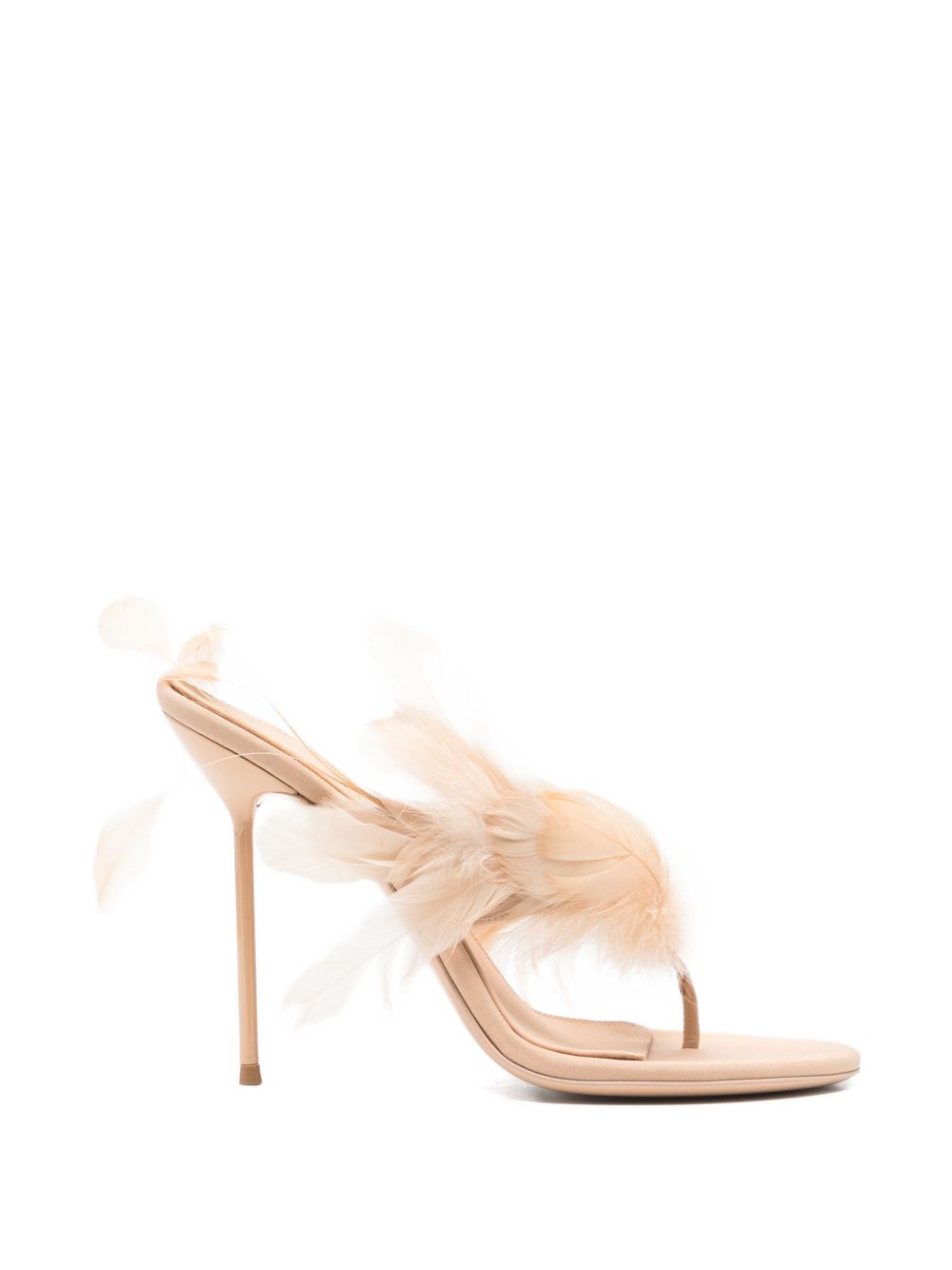 Mules Lidia coN piume 105MM in beige Paris texas - donna 