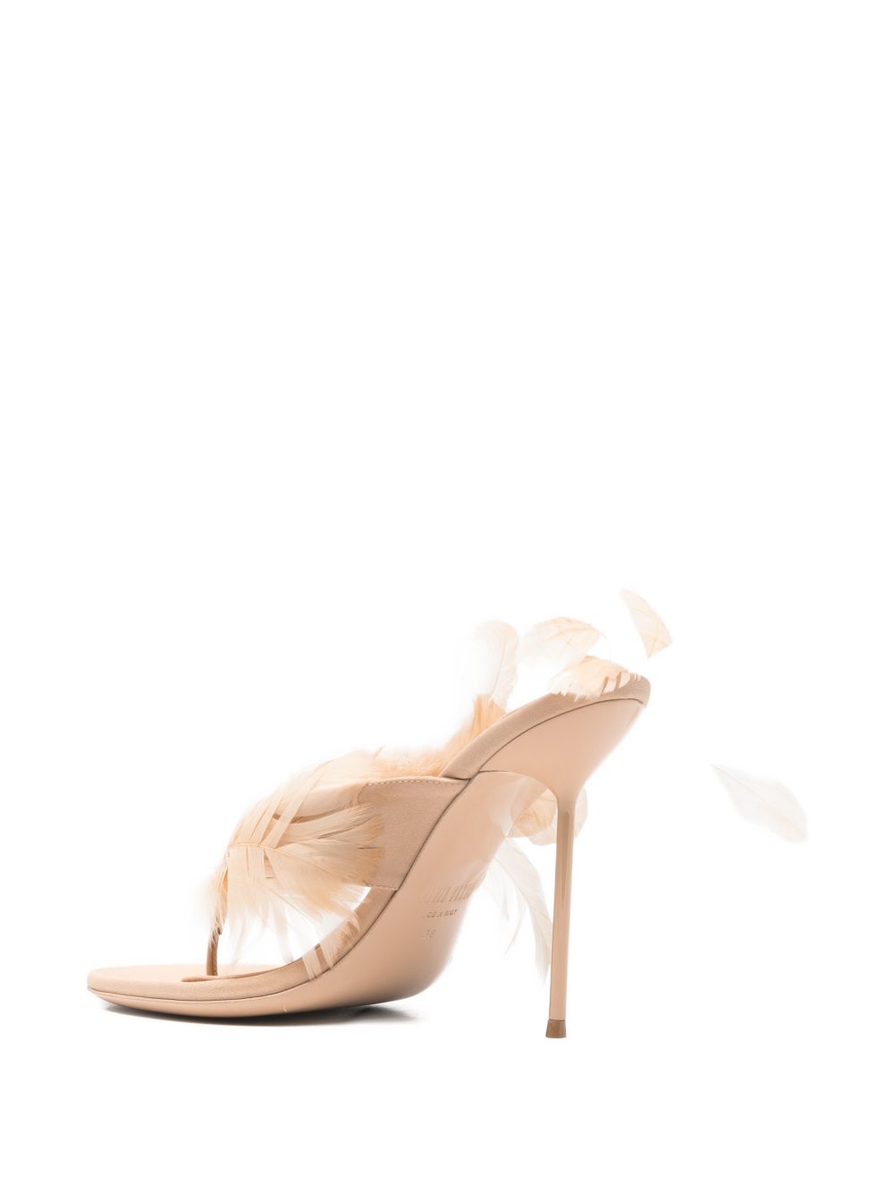 Mules Lidia coN piume 105MM in beige Paris texas - donna 