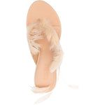 Mules Lidia coN piume 105MM in beige Paris texas - donna 