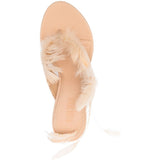 Mules Lidia coN piume 105MM in beige Paris texas - donna 