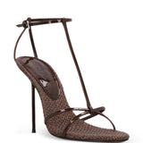 Sandali lidia con design intrecciato in marrone Paris texas - donna 