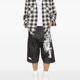 Shorts denim con stampa grafica in blu Pdf - uomo 