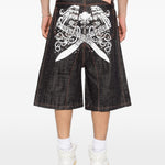 Shorts denim con stampa grafica in blu Pdf - uomo 