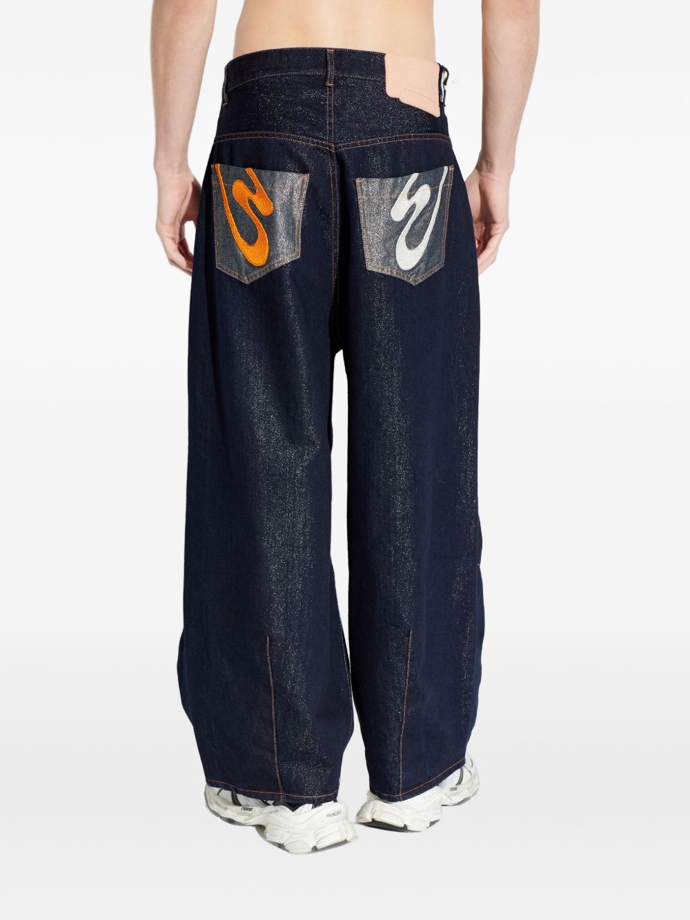 Jeans ricamati in blu Pdf - uomo 