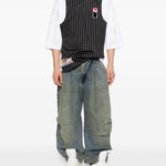 Jeans con pieghe in blu Pdf - uomo 