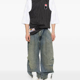 Jeans con pieghe in blu Pdf - uomo 